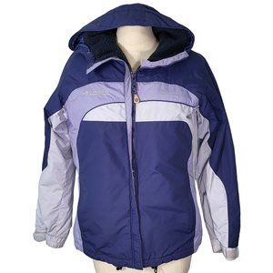 Columbia Coat Jacket Womens Size Small Hooded Lined Pockets Zip Purple